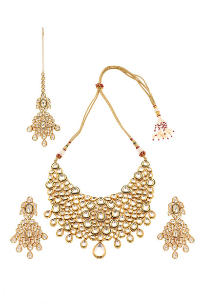 Kundan Stone Embellished Necklace Set 