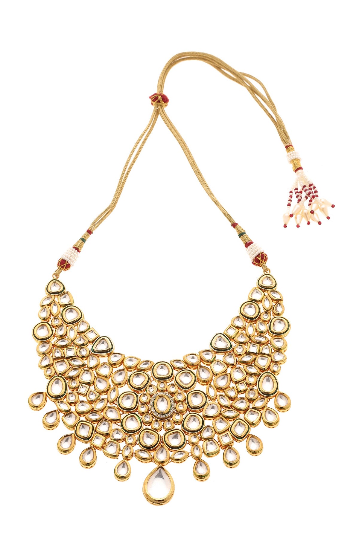 Kundan Stone Embellished Necklace Set 