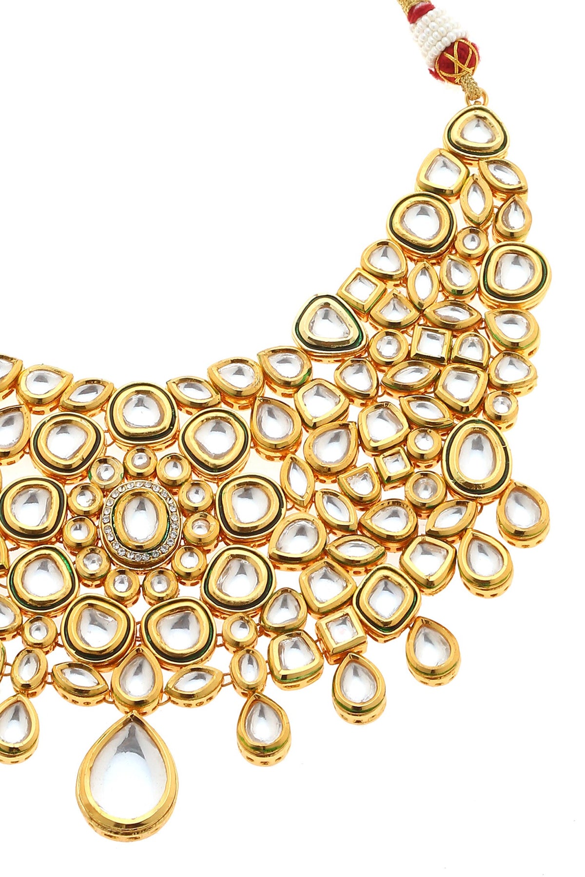 Kundan Stone Embellished Necklace Set 