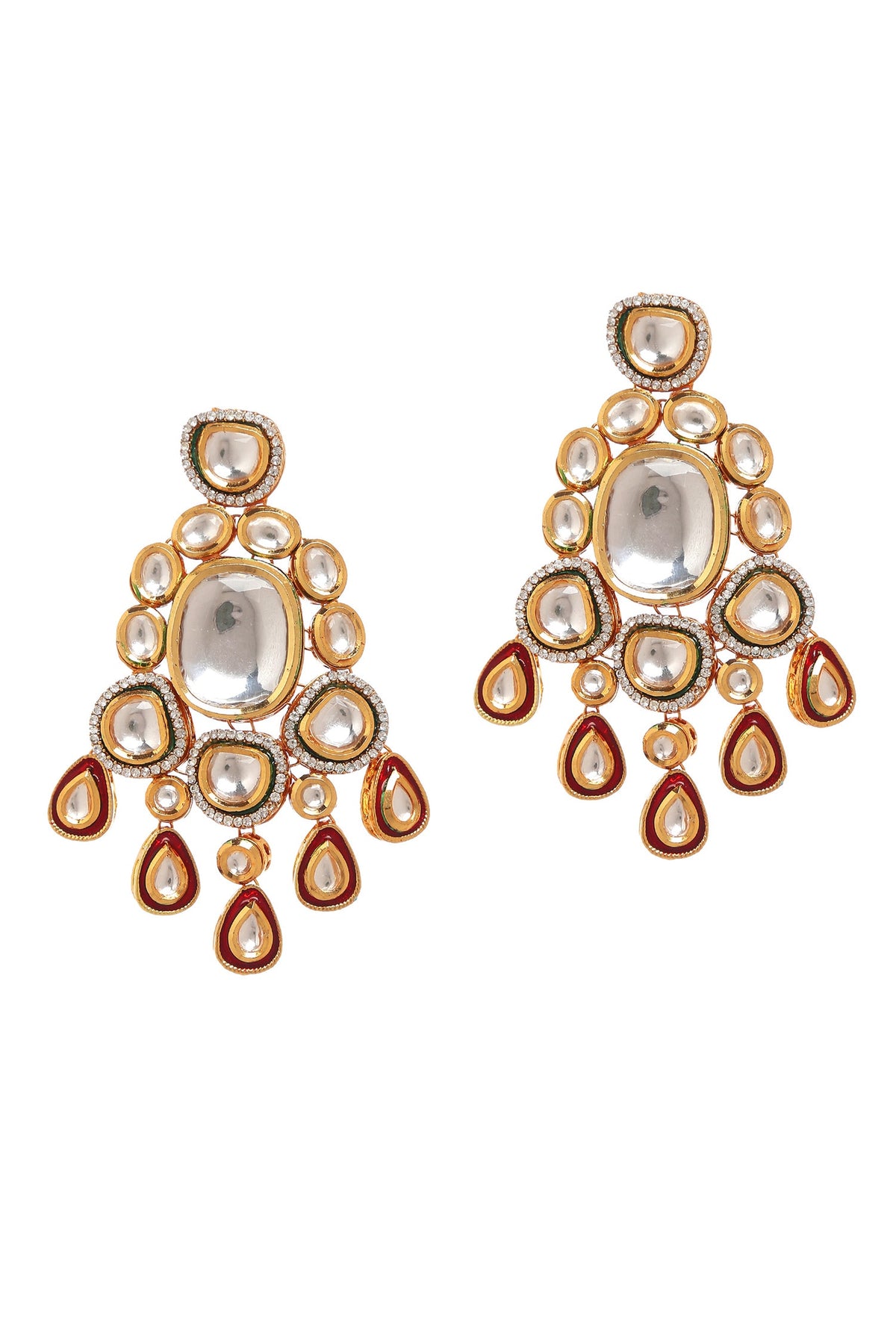 Geometric Kundan Stone Necklace Set 