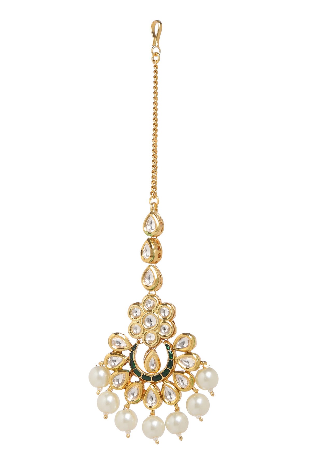 Ruby Red Bead Kundan Necklace Set 