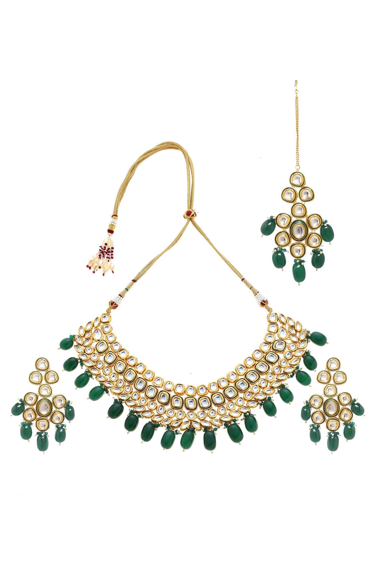 Kundan Bead Drops Necklace Set 