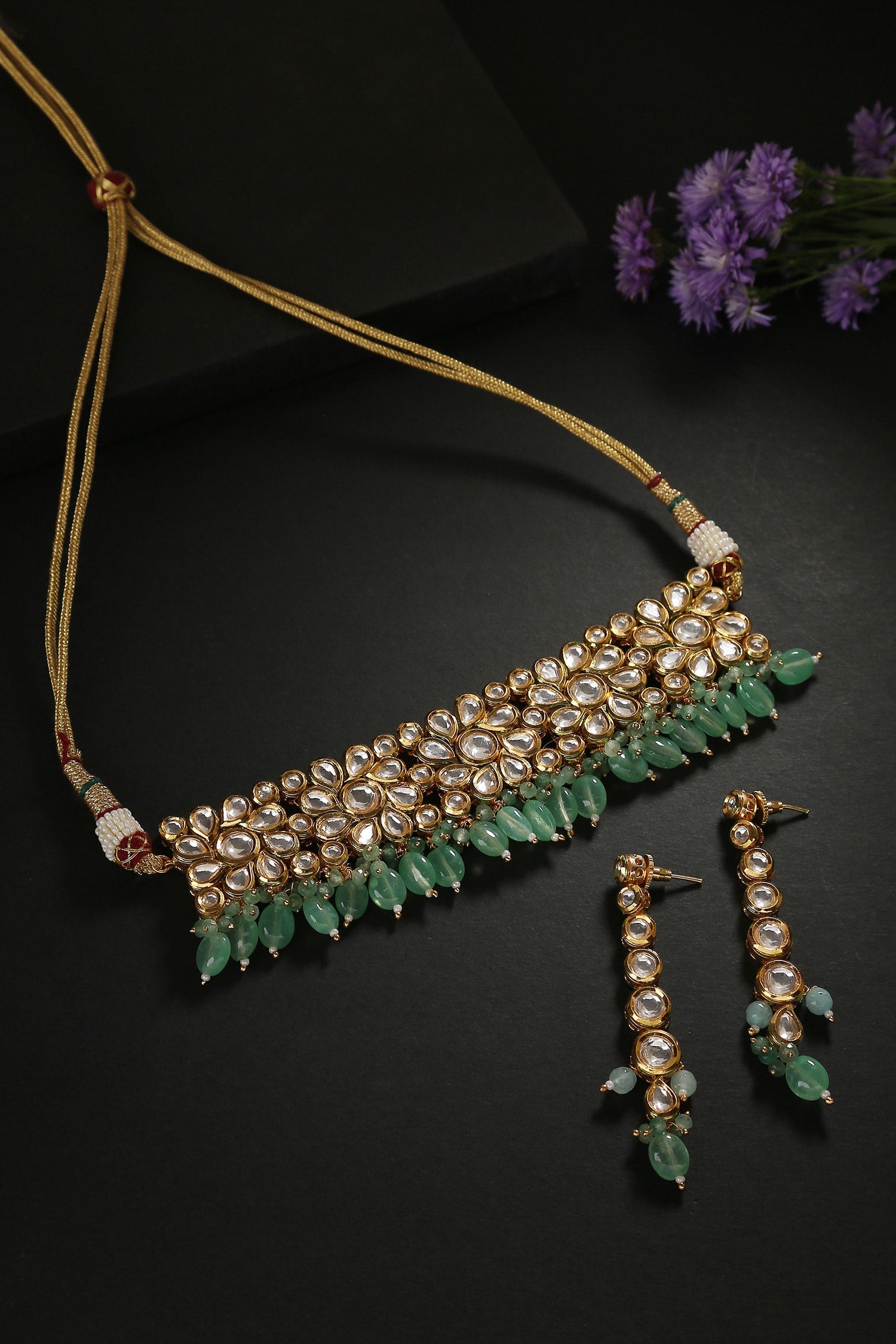 Kundan Bead Embellished Choker Set 
