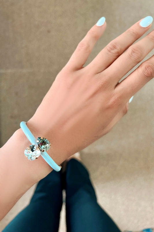 White Stone Embellished Adjustable Bracelet 