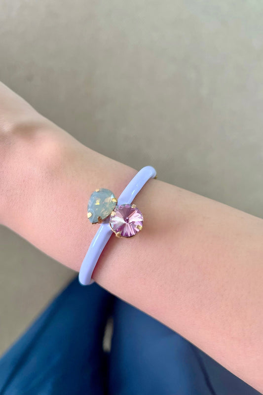 Purple Stone Embellished Adjustable Bracelet 