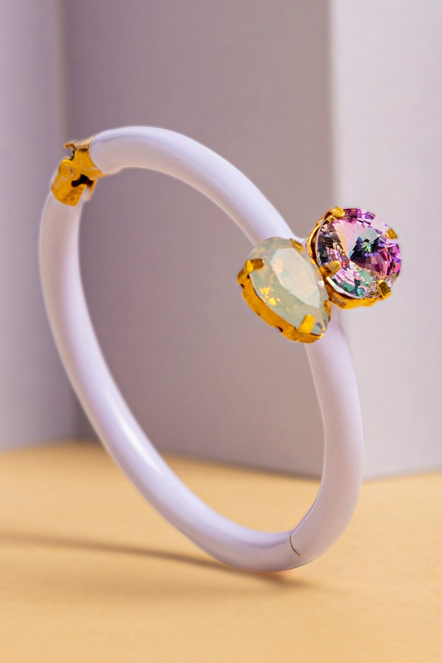 Purple Stone Embellished Adjustable Bracelet 