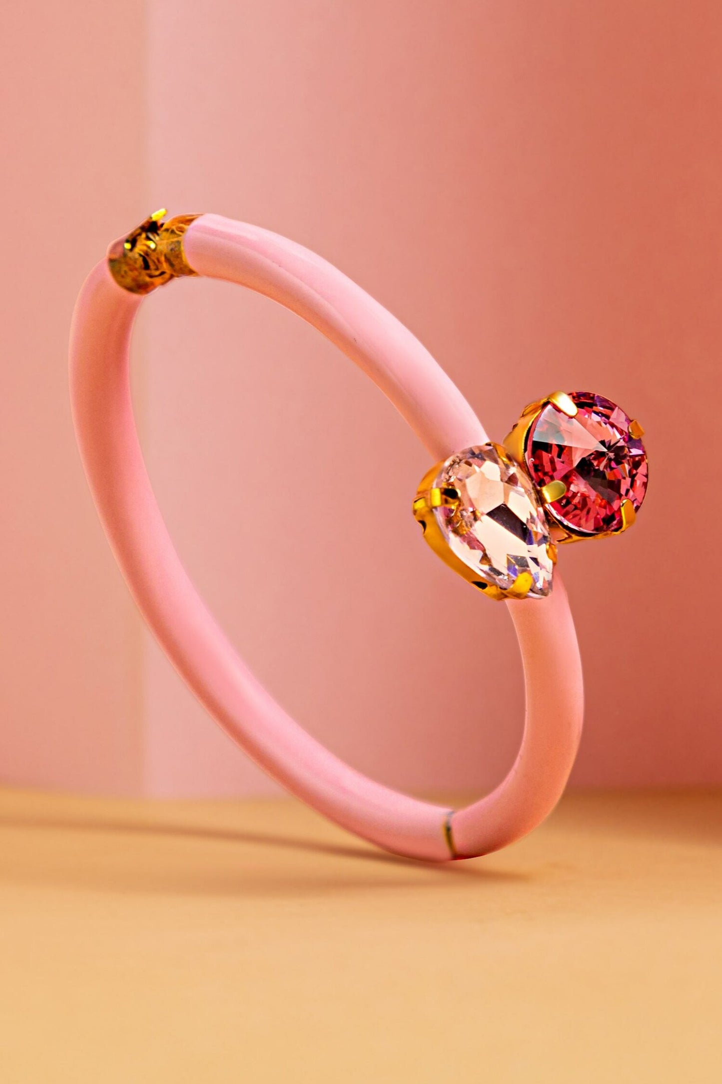 Stone Embellished Pink Adjustable Bracelet 