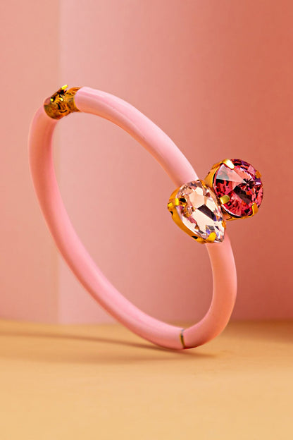 Stone Embellished Pink Adjustable Bracelet 