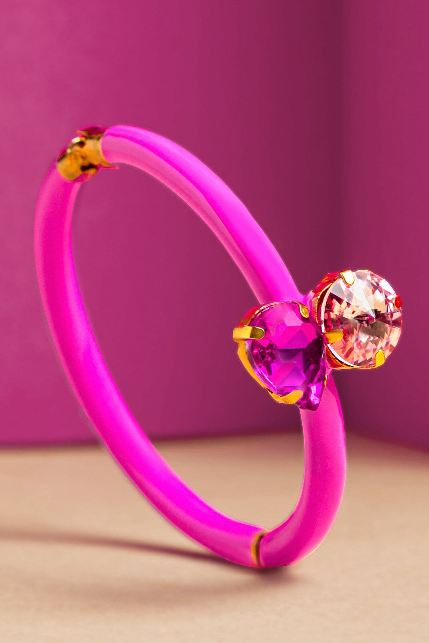 Pink Stone Embellished Adjustable Bracelet 