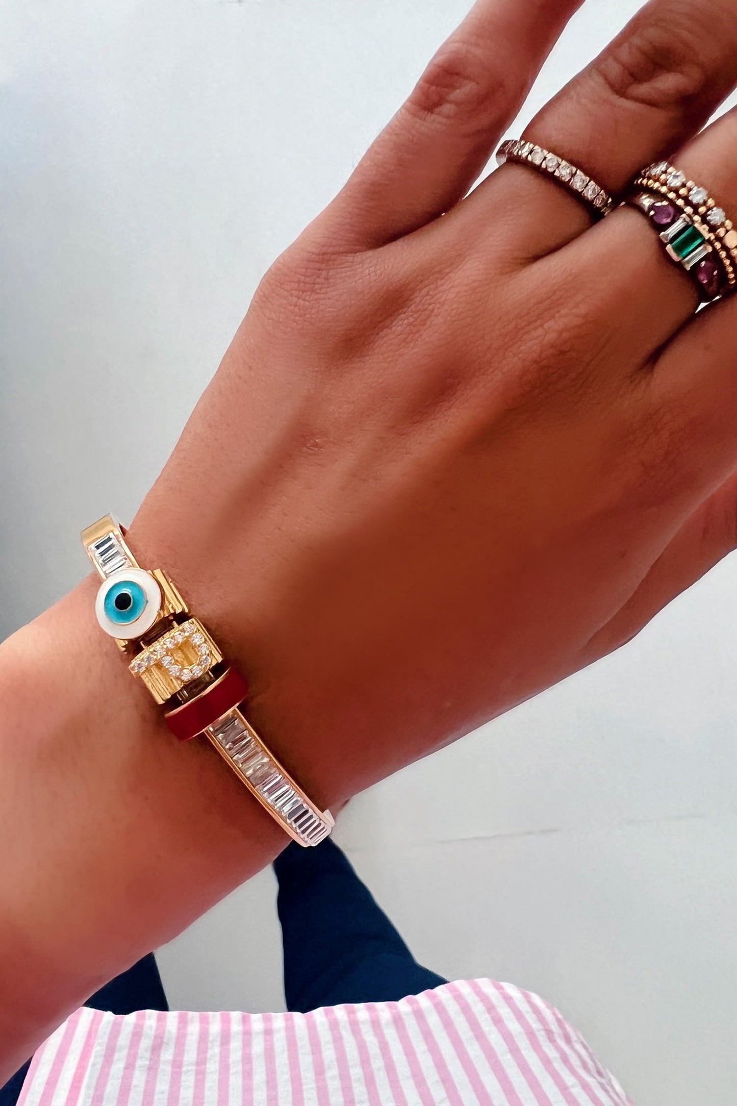Evil Eye Enamelled Bracelet 