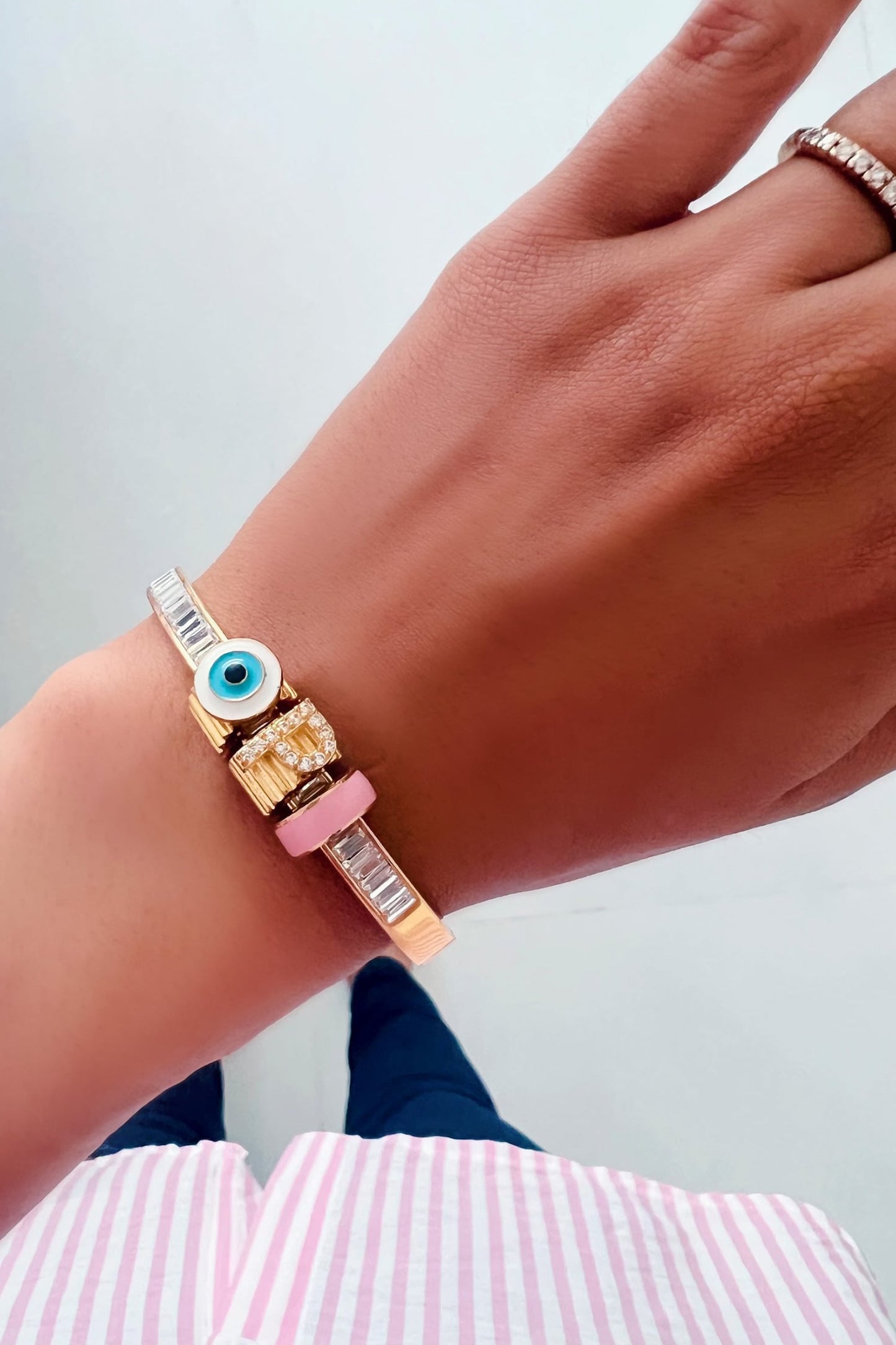 Evil Eye Enamelled Charm Bracelet 
