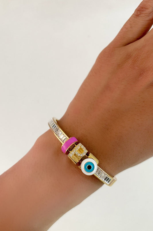 Gold Enamelled Evil Eye Bracelet 