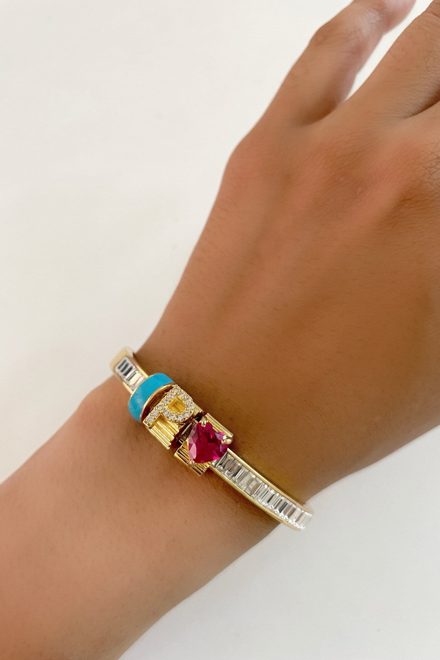 Gold Enamelled Charm Bracelet 