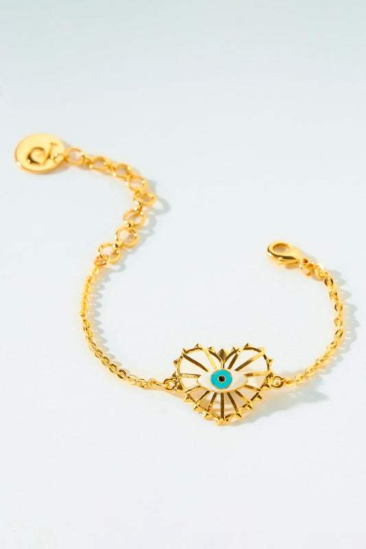 Evil Eye Charm Gold Bracelet 
