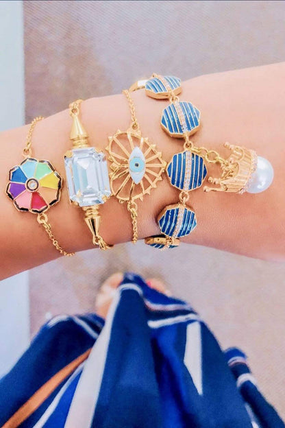 Evil Eye Charm Gold Bracelet 