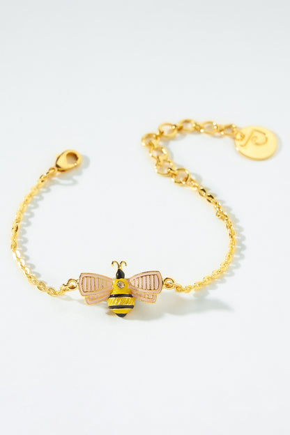 Gold Honey Bee Charm Bracelet 