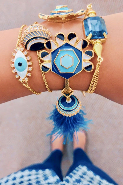 Gold Dome Charm Bracelet 