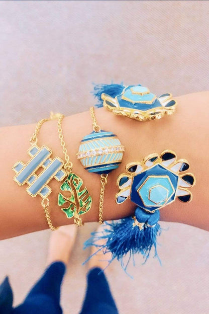 Blue Dome Charm Bracelet 