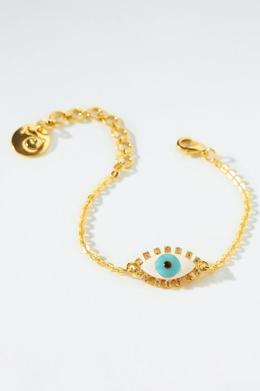 Embellished Evil Eye Charm Bracelet 