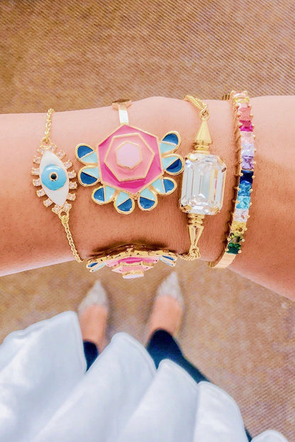 Embellished Evil Eye Charm Bracelet 