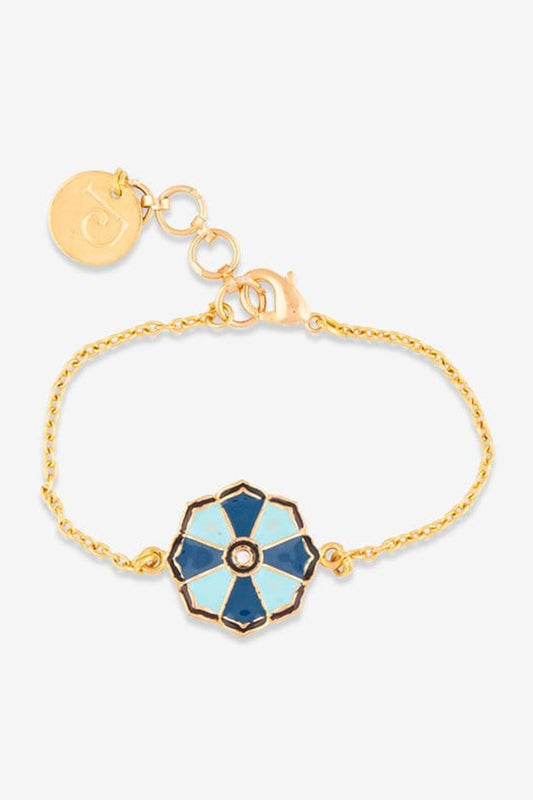 Gold Flower Charm Bracelet 