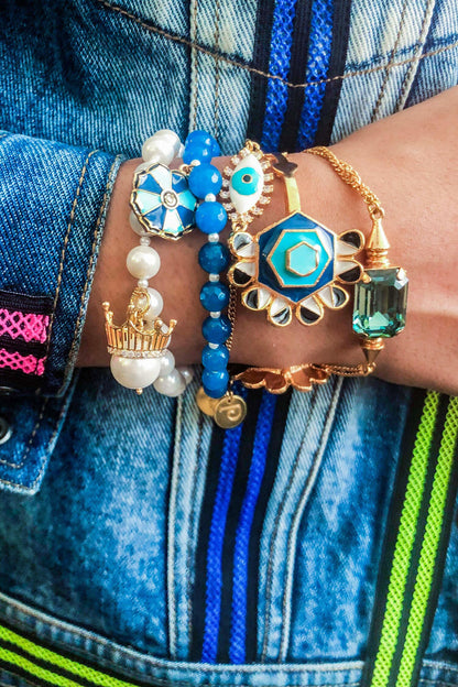 Gold Flower Charm Bracelet 