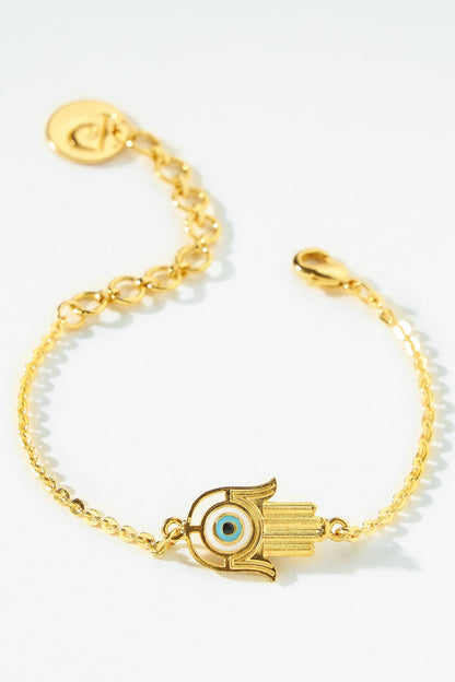 Gold Hamsa Hand Charm Bracelet 