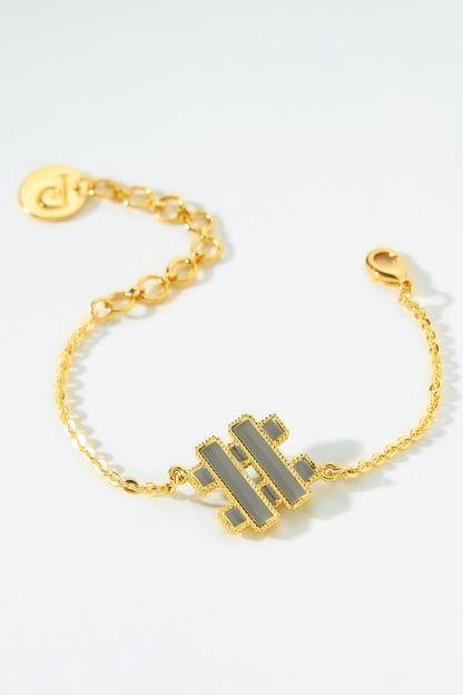 Grey Hashtag Charm Bracelet 