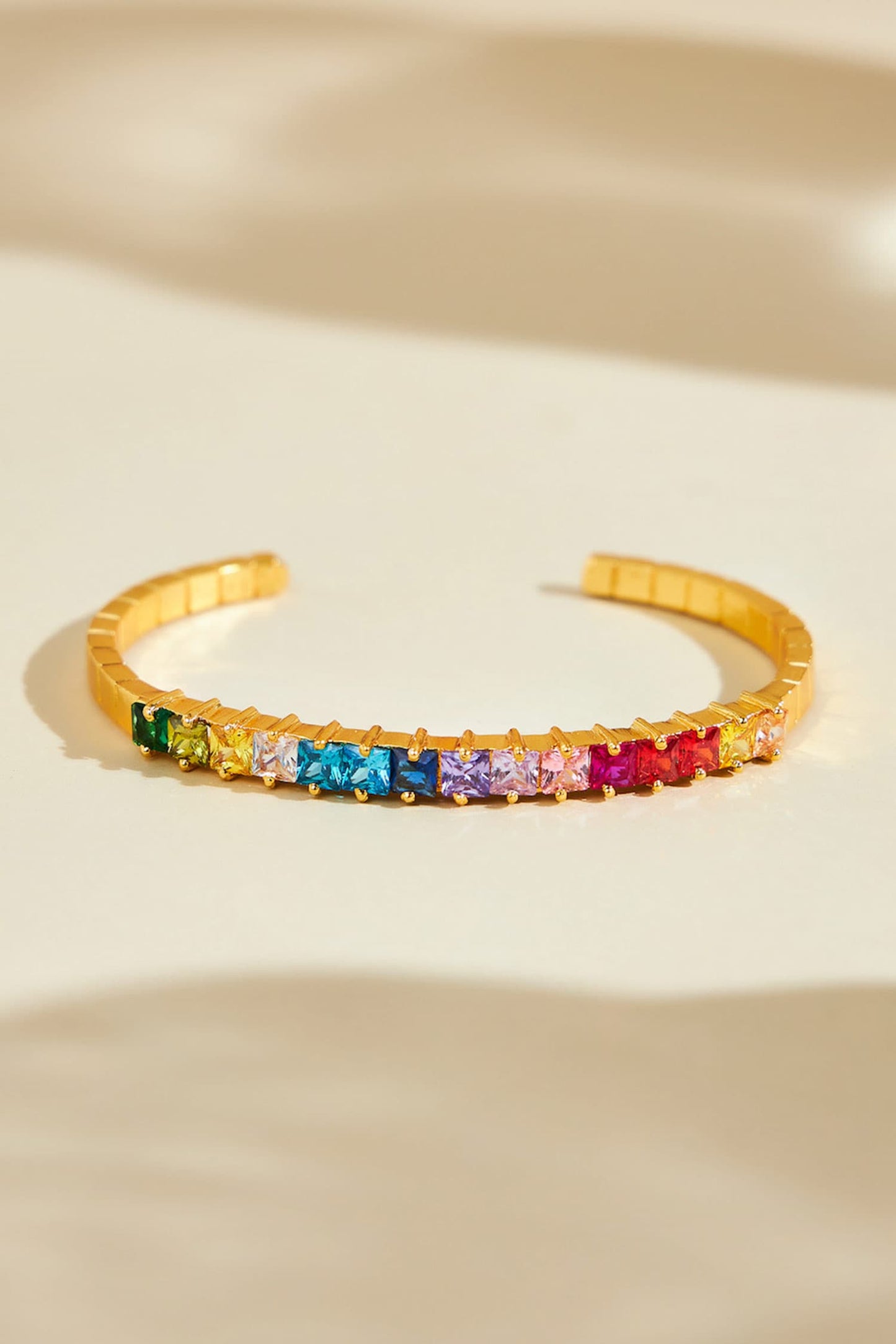 Multicolor Stone Embellished Cuff Bracelet 