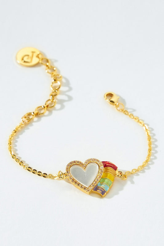 Multicolor Heart Charm Bracelet 