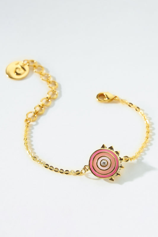 Gold Toned Soleil Charm Bracelet 