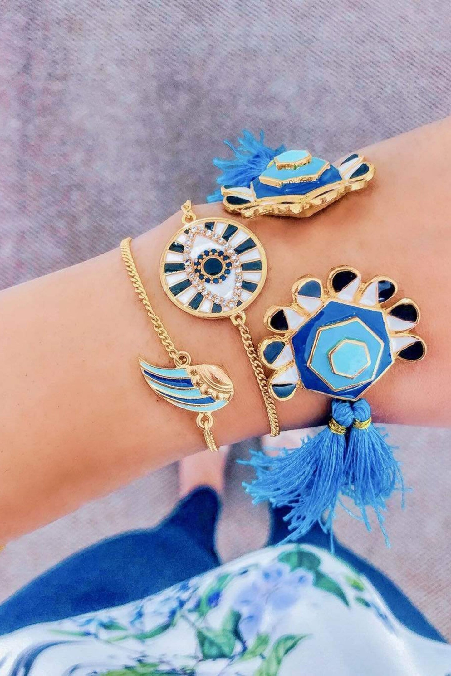Gold Stone Embellished Bracelet 