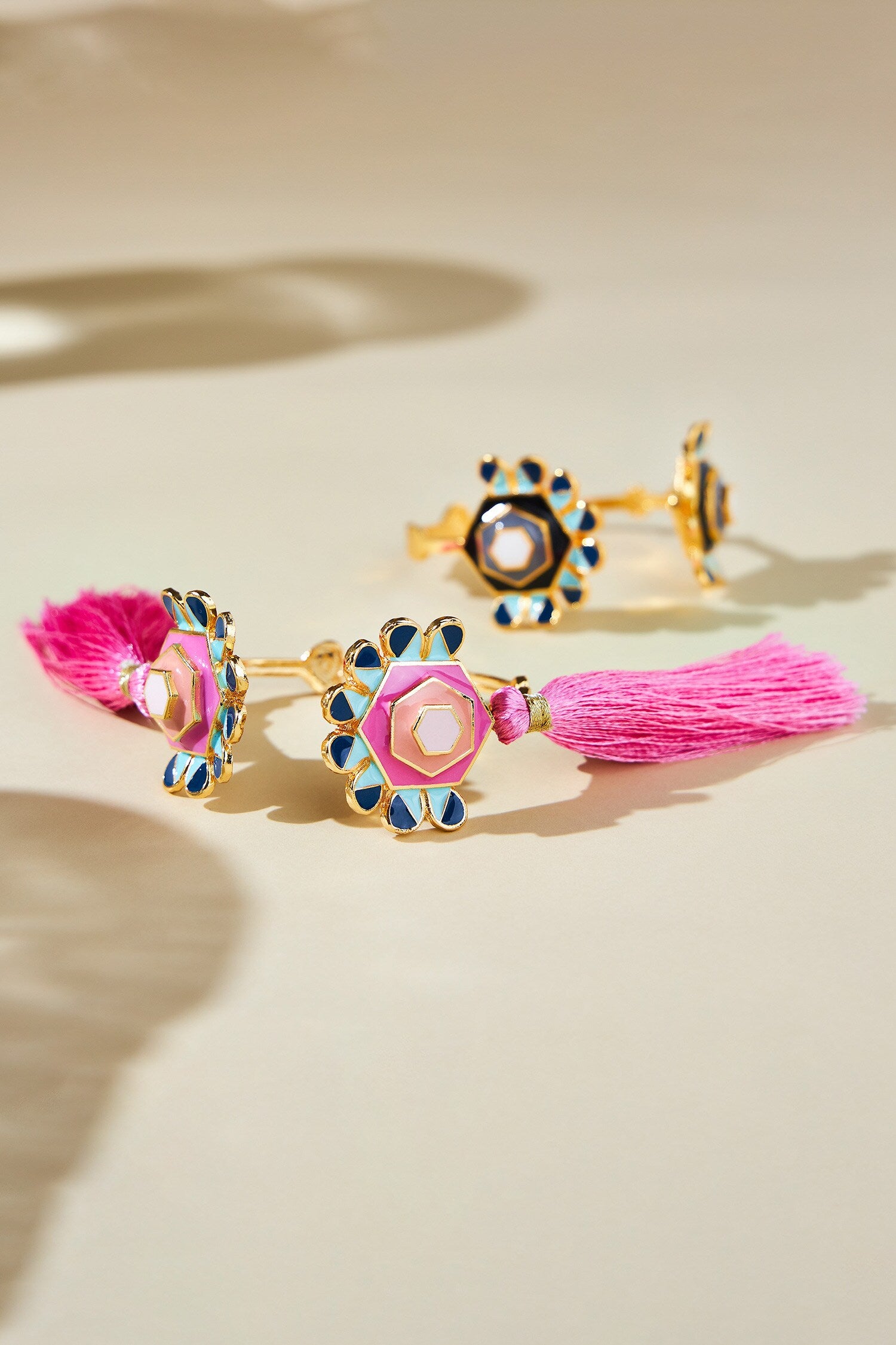 Floral Enamelled Open Bracelet 