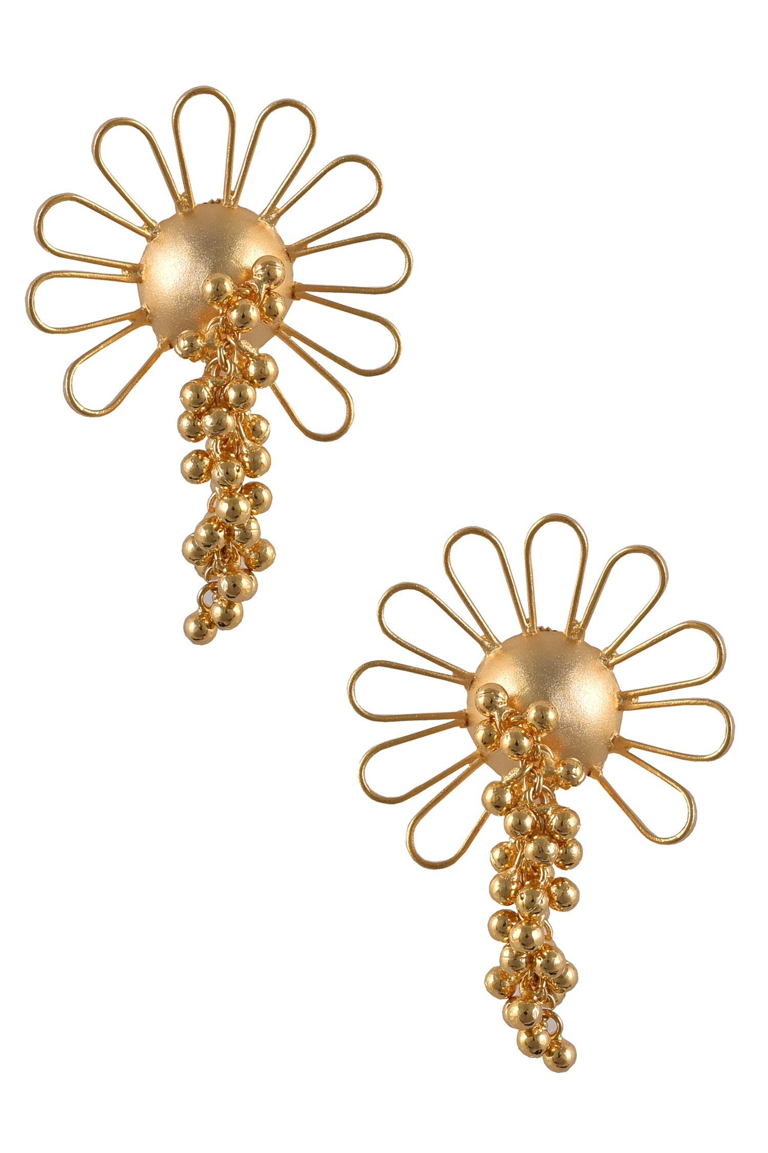 Floral Ball Cluster Earrings 