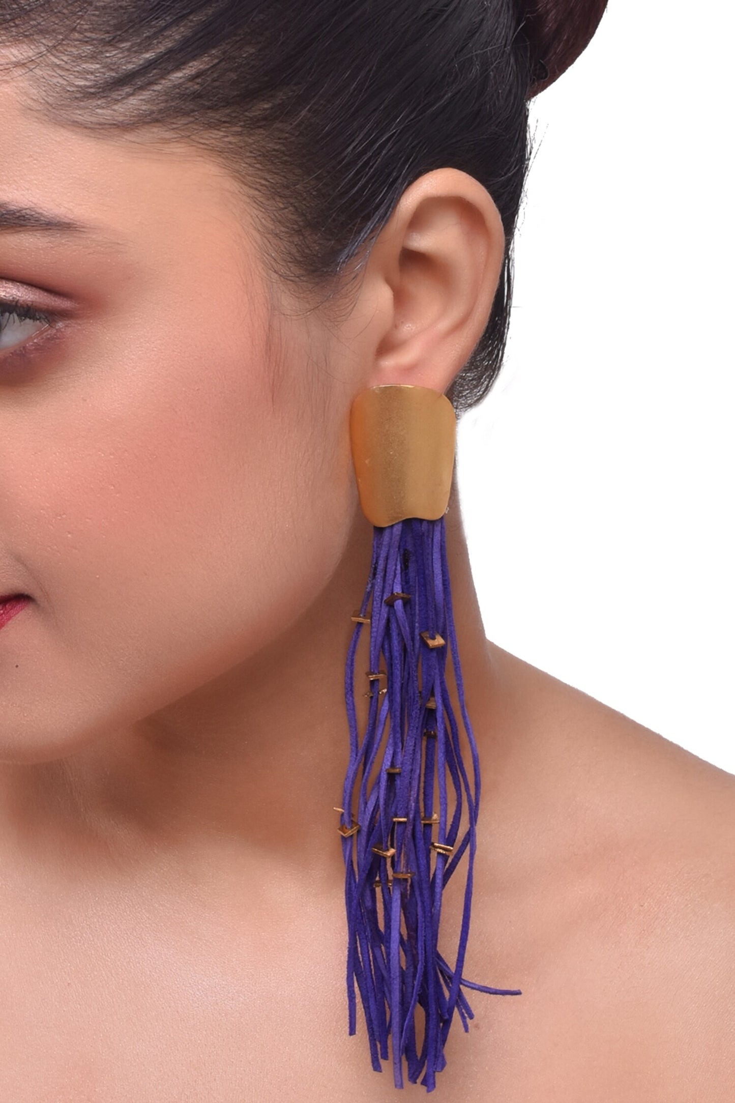 Leather Tasselled Long Earrings 