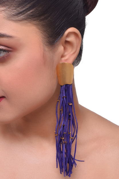 Leather Tasselled Long Earrings 