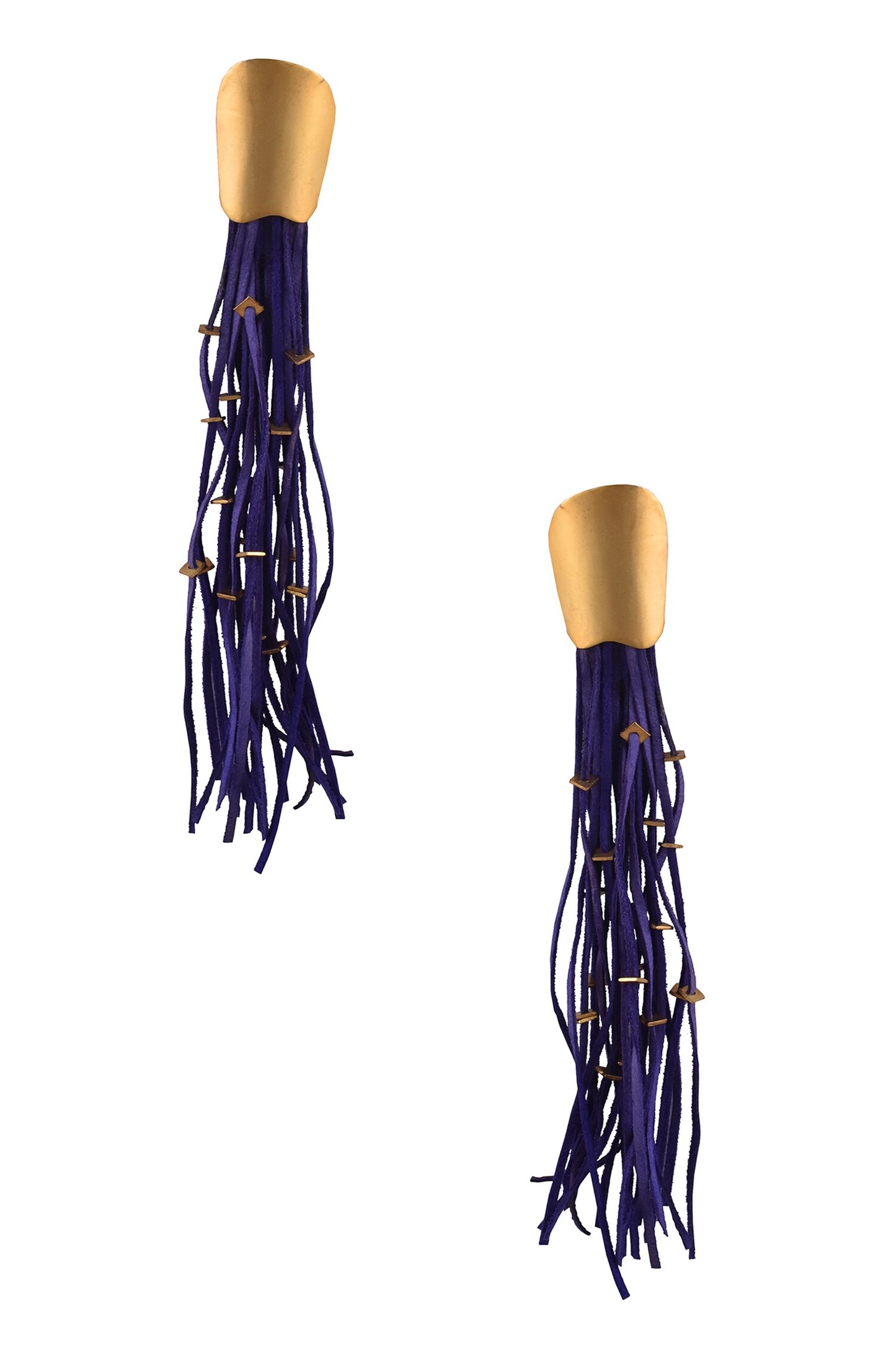 Leather Tasselled Long Earrings 
