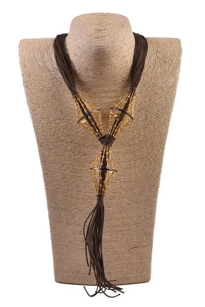 Cotton Thread Embroidered Necklace 