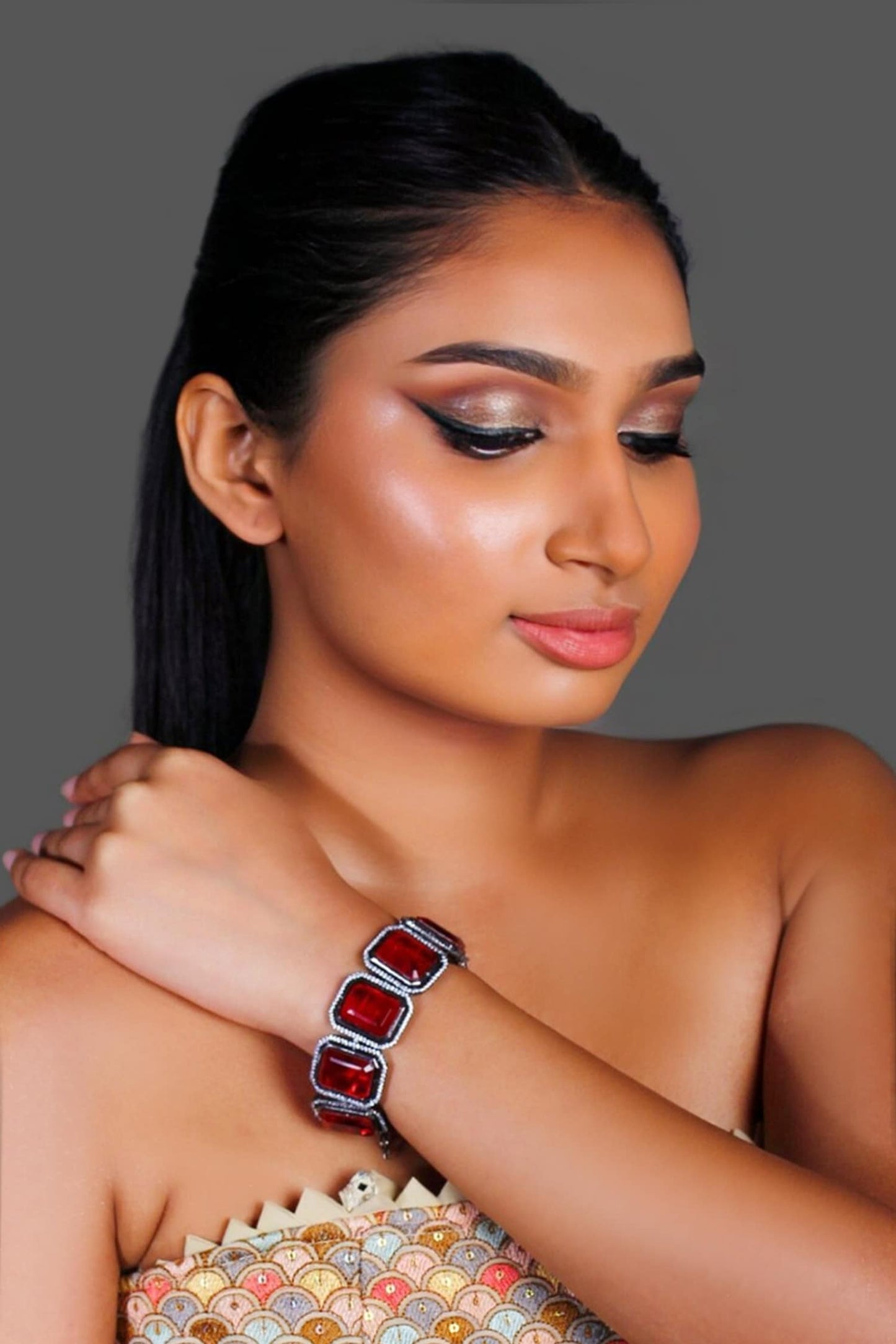 Square Stone Embellished Bracelet 