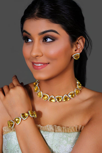 Stone Embellished Necklace Set 