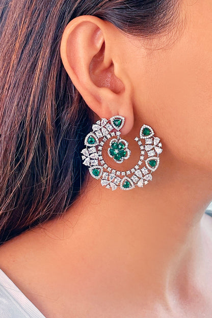 Maharani Gren Diza Emerald Embellished Necklace Set 