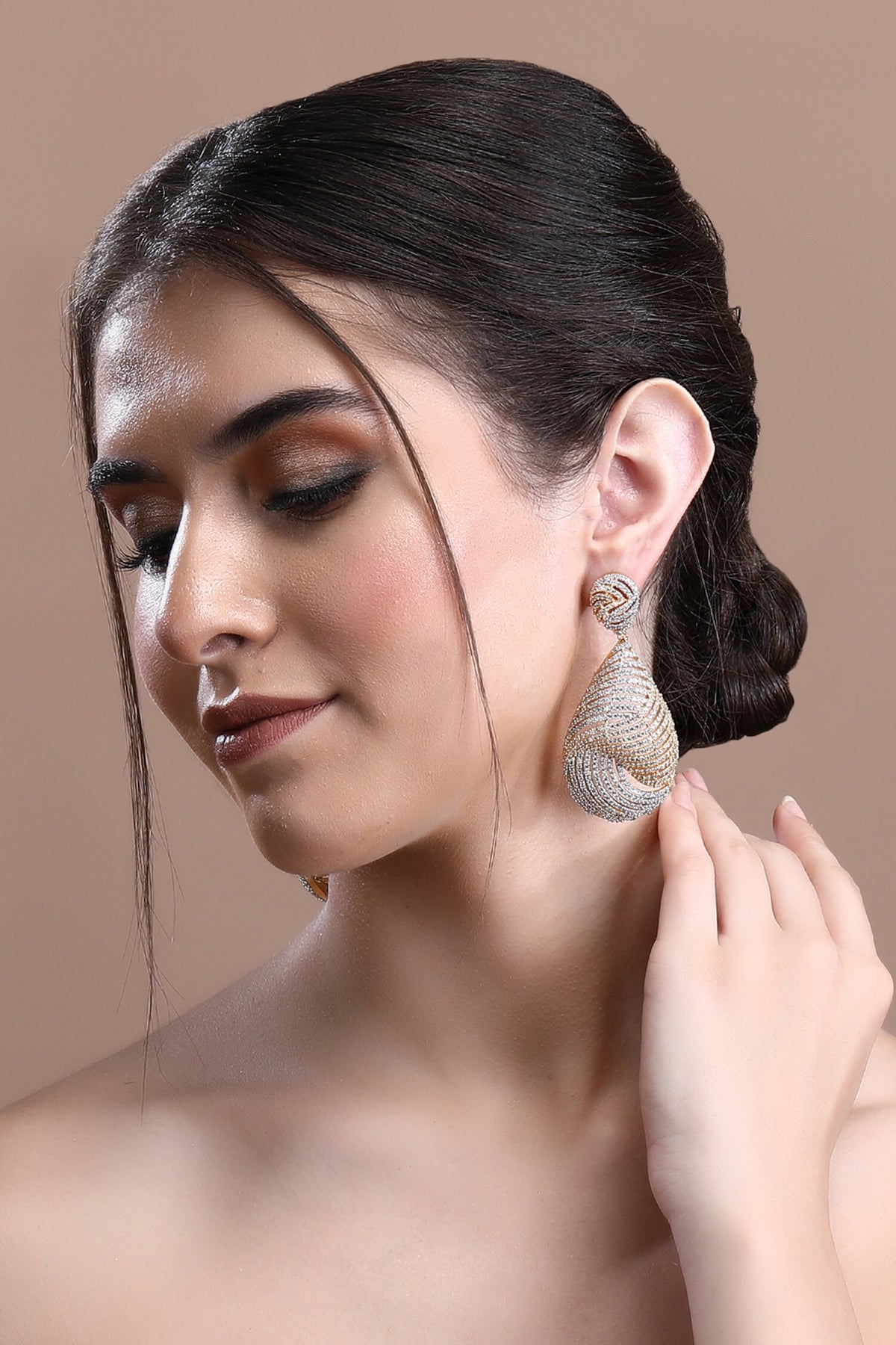 Zircons Embellished Earrings 