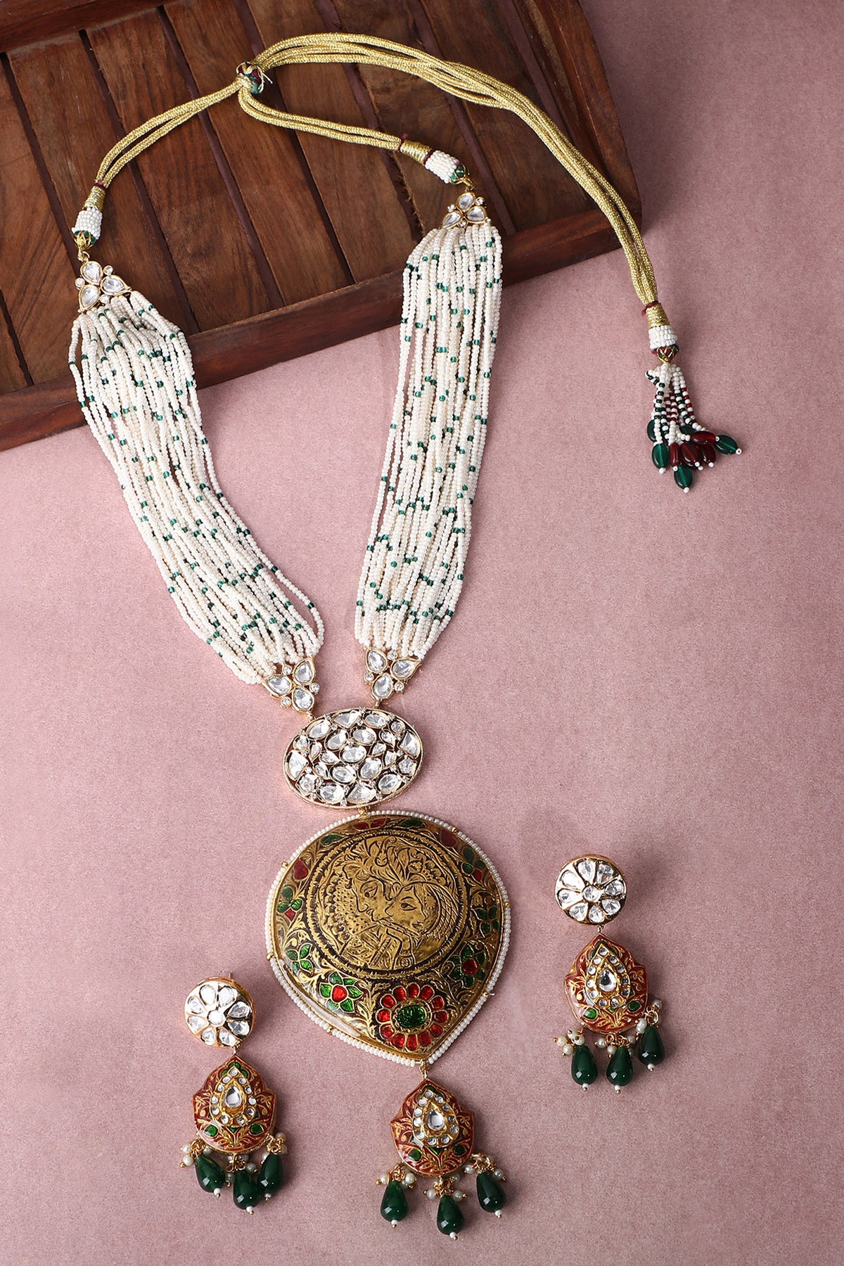 Beads & Stones Embellished Necklace Set 