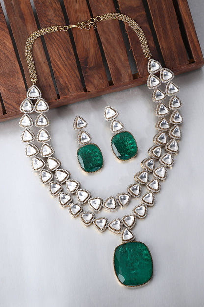 Zircons Embellished Necklace Set 