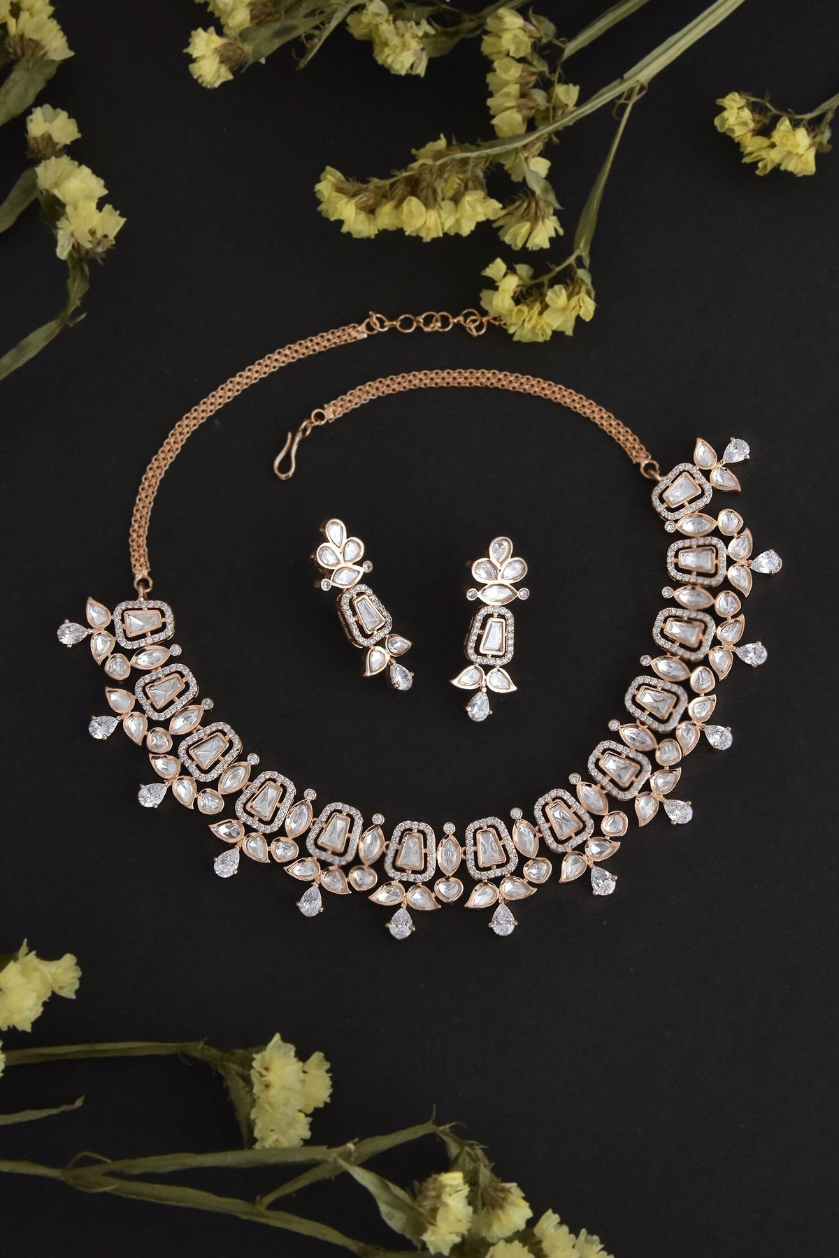 Polki Embellished Necklace Set 