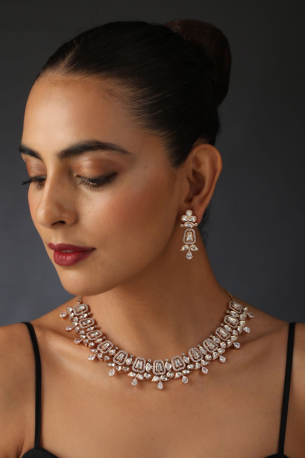 Polki Embellished Necklace Set 