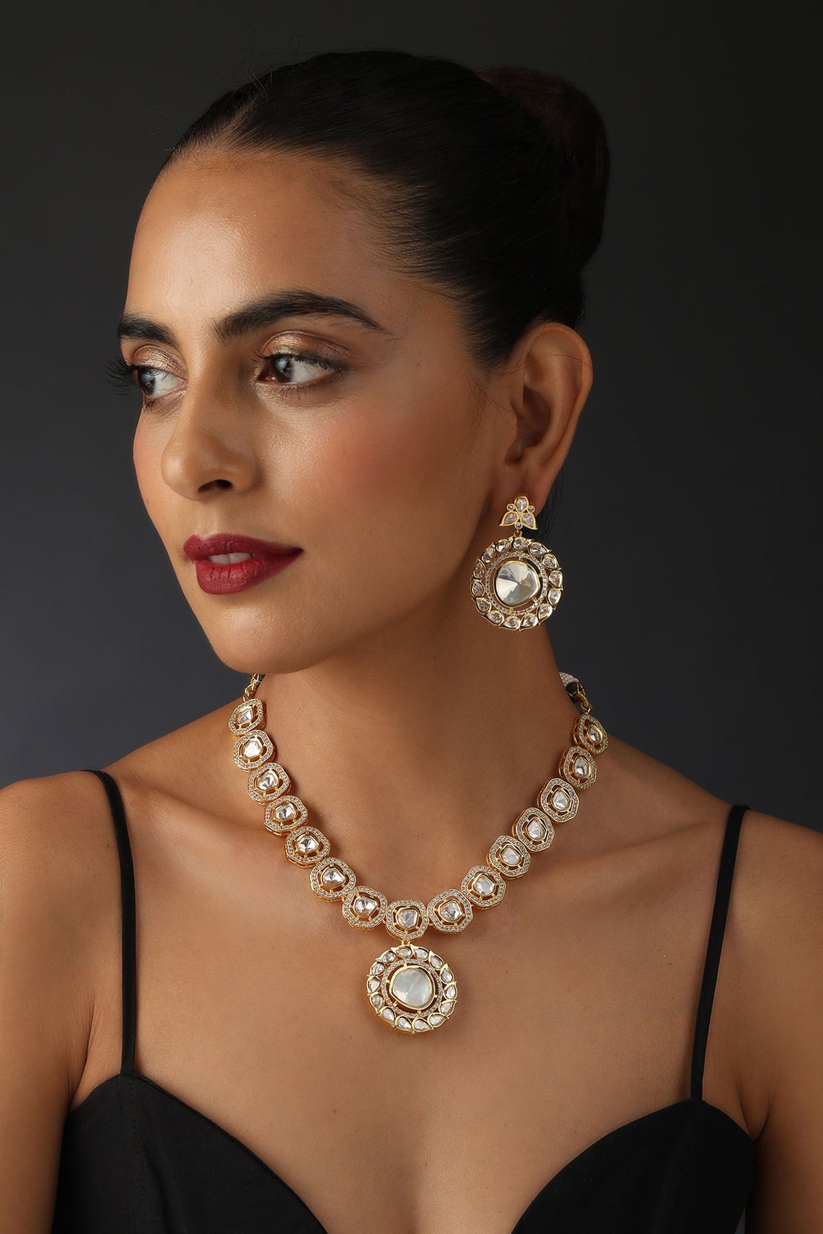 Polki Work Necklace Set 