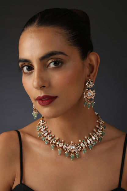 Uncut Polki Work Necklace Set 