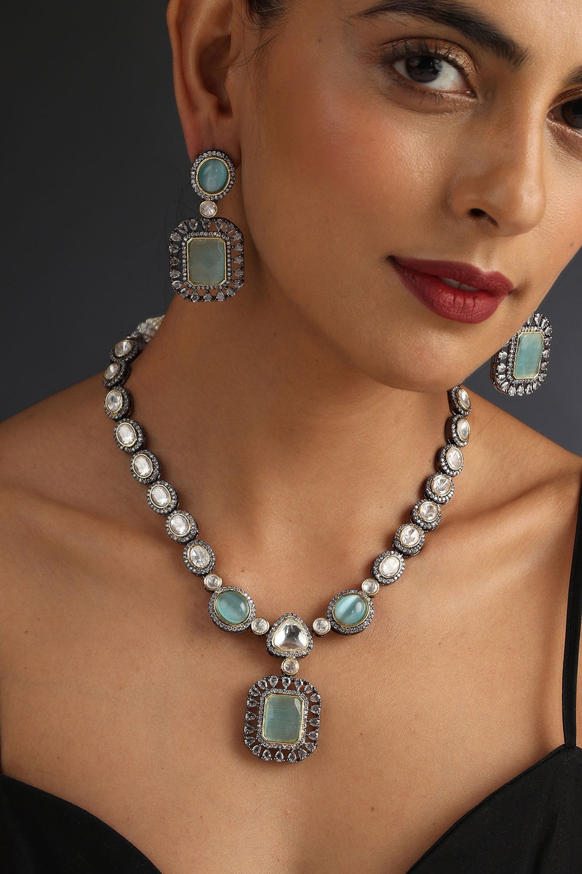 Uncut Polki Work Necklace Set 