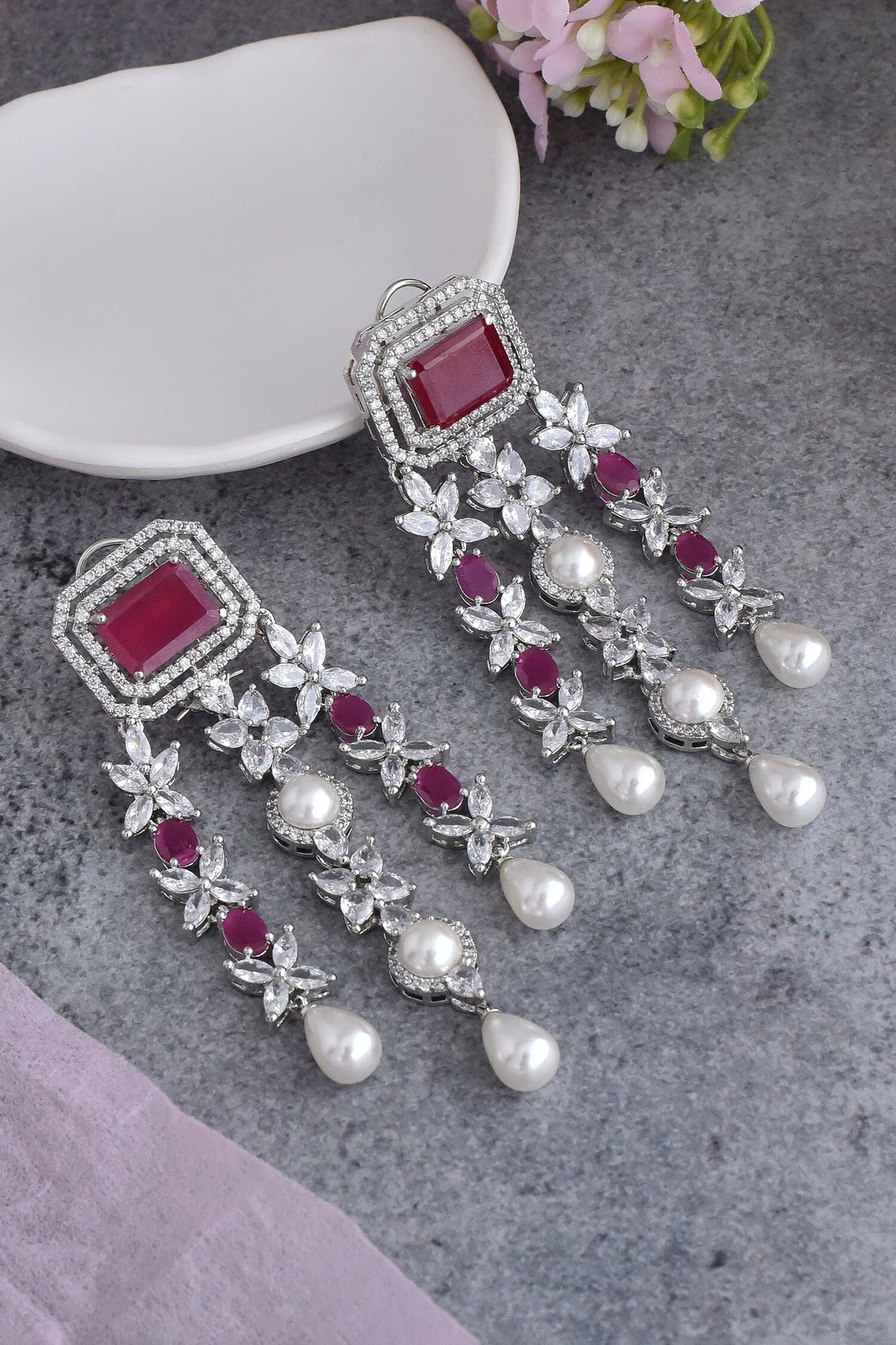 Zirconia Embellished Earrings 